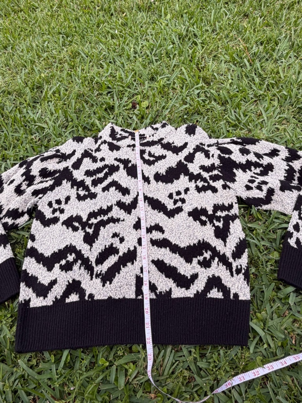 Ulla Johnson Nalla Pullover Onyx Animal Print Sweater Small Wool Blend - Picture 7 of 9